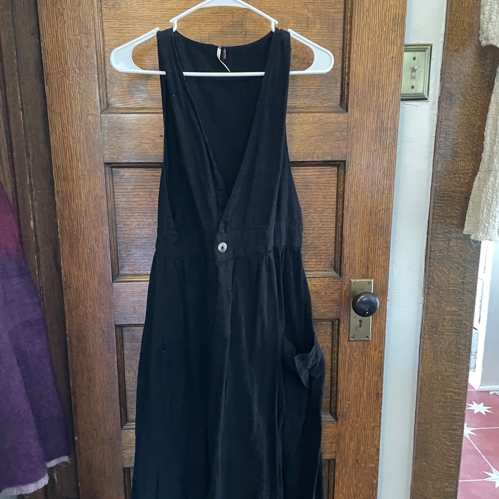 Free People Black Linen Dress